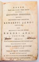 [Gyöngyössi János (1741-1818)] Gyöngyösi Jánosnak magyar versei, melyeket külömb-külömbféle alkalmatosságokra készitett. Mostan pedig egybe-szedvén közönségessé tett, és a maga költségén kibocsátott Szatsvai Sándor. [Bécs, 1790, Magyar Kurir-ny.], 9 sztl. lev.+ 343+(1) p. Korabeli, aranyozott gerincű félbőr-kötésben, viseltes, sérült borítóval, hiányzó címlappal, helyenként sérült, foltos lapokkal, bejegyzésekkel.