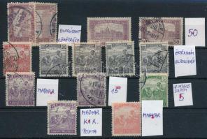 14 db lemezhibás bélyeg stecklapon