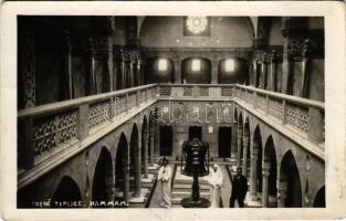 1934 Trencsénteplic, Trencianske Teplice; Török fürdő belső / Turkish Hammam spa interior. photo + So. Stpl (EK)