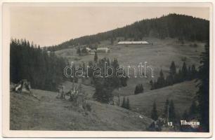 1944 Tihuca, Tihucza, Tihuta (Báránykő, Piatra Fantanel); látkép / general view + "M. Kir. V. Honvéd Kerékpáros Utászszázad" (fl)