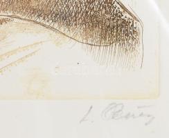 Almásy László (1926-): Női akt. Rézkarc, papír, jelzett, számozott (17/295), alpszéli apró foltokkal...