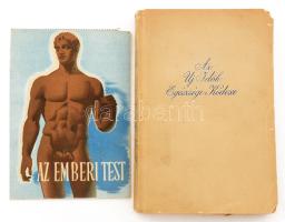 cca 1940 Az emberi test, Bayer gyógyszergyár képes ismertető prospektus, kissé viseltes állapotban, 16x11 cm + Az Uj Idők Egészségi Kódexe