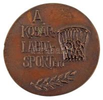 1992. "A kosárlabdasportért 50 / 1942 1992" kétoldalas öntött bronz emlékérem (93mm) T:AU
