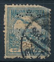 Turul B (csillagban) perfin (90 p) (letört sarok / missing corner)