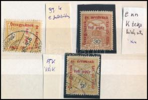 1915 3 db Hadisegély II. bélyeg apró lemezhibákkal