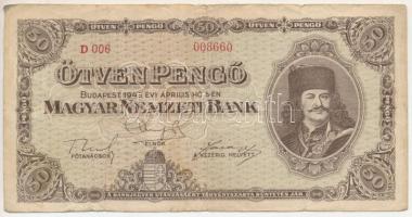 1945. 50P "D 006 008660" T:F kis beszakadások Adamo P15