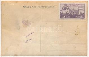 Nagyszeben, Hermannstadt, Sibiu; helyi lakosok lovas szekéren, népviseletben / local people in folk ...