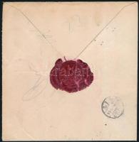 1904 Ajánlott értéklevél Turul 10f + 35f tarifahelyes bérmentesítéssel, a hátoldalon viaszpecséttel