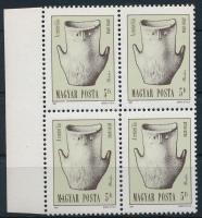 1987 Régészet 5Ft ívszéli négyestömb az ismert lemezhibával