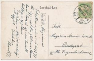 1910 Szeged, Széchenyi tér, piac, üzletek (kis szakadás / small tear)