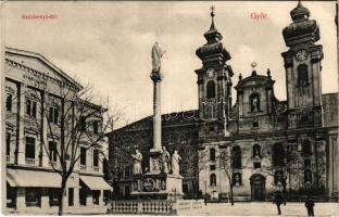 1910 Győr, Széchenyi tér, templom, Győri Lloyd. Berecz Viktor kiadása (EK)
