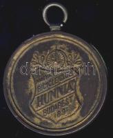 1896 "Hunnia Magyar Bycicle Club - III. díj 2121 km évi menet" Br. emlékérem T 2