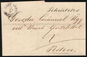 1847 Portós levél tartalommal "NAGY VÁRAD" - "PESTH"