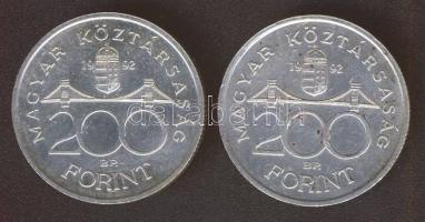 1992. 200Ft Ag "MNB" (2x) T:BU,2