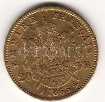 Franciaország 1865 20Fr "Napoleon" 6,4516g arany T:3+   aranyáron !