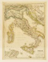 [Olaszország térképe]. Italiae Litografált térkép Heinrich Kiepert Atlas Antiqus c. munkájából. 34x44 cm Paszpartuban