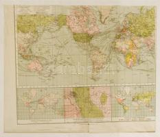 [A Föld vasút és táviróvonalai]. 1895 Bécsi kiadású Litografált térkép 50x40 cm Paszpartuban