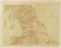 ca 1890 Anglia és Walles térképe Litografált térkép 50x40 cm Paszpartuban