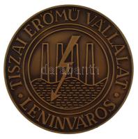 1970 k. "Tiszai Erőmű Vállalat - Leninváros" egyoldalas bronz emlékérem (70mm) T:AU