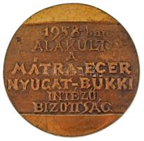 DN "1958-ban alakult a Mátra-Eger Nyugat-Bükki Intéző Bizottság" egyoldalas, öntött bronz emlékplakett (98,5mm) T:XF