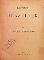Dervarics Kálmán, Egyházasbükki: Történeti beszélyek. Pest, [1868]. Aigner Lajos. VIII. 163 l. Későbbi, gerincén címkével ellátott, félvászon kötésben. ""Török csapások 1664-ben; Bán vára 1480. évből; Karicsa, Zágor a hunok korából..."" Korabeli kissé koszos félvászon kötésben, enyhén foltos lapokkal. Nagyon ritka!