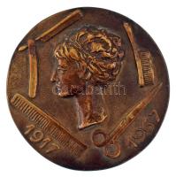 1967. "1917 - 1967" egyoldalas, öntött bronz fodrászati plakett (79,5mm) T:AU