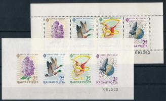 1964 Bélyegnap Monográfia blokkpár mindkettő 3,5 mm sorszámmal, a sorszám második és utolsó számjegye megegyezik (20.000)