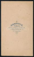 cca 1868 Magas rangú egyházi személy kitüntetéssel, vizitkártya Strnischtie Frigyes szatmári műtermé...