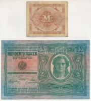 Ausztria 1919(1912) 100K vízszintes "DEUTSCHÖSTERREICH" felülbélyegzéssel, mindkét oldal n...