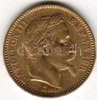 Franciaország 1865 20Fr "Napoleon" 6,4516g arany T:3+   aranyáron !