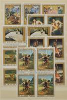 Festmény és egyéb négyestömb sorok, Bélyegnap ívek, ívdarabok (+ kevés USA) 10 lapos, közepes Schaub...