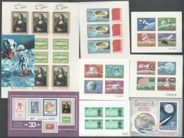 1962-1974 8 db vágott blokk és kisív + Mona Lisa vágott kisív másodosztályú minőségben (ujjlenyomatok, kis törések stb.) (68.500)