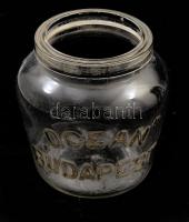 Ocean Budapest antik bolti ruszlis üveg. Jelzett, kis pattogzással, m: 11 cm