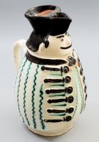 Kántor Sándor (Karcag, 1894-1989; Kossuth-díjas fazekasmester, a Népművészet Mestere) miskakancsó, jelzett, mázhibákkal, m: 27 cm