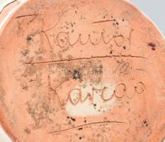 Kántor Sándor (Karcag, 1894-1989; Kossuth-díjas fazekasmester, a Népművészet Mestere) miskakancsó, j...