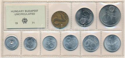 1971. 2f-10Ft (9xklf) érmés forgalmi sor fóliatokban T:UNC Adamo FO4
