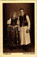 Bánffyhunyad, Huedin; Kalotaszegi népviselet. Ábrahám kiadása / Transylvanian folklore from Tara Calatei (EK)