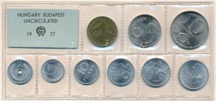1977. 2f-10Ft (9xklf) érmés forgalmi sor fóliatokban T:UNC Adamo FO10
