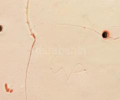 Győrbíró Enikő (1932-1999): Apa gyermekeivel faliplakett. Jelzett, kis sérüléssel, 29x24 cm