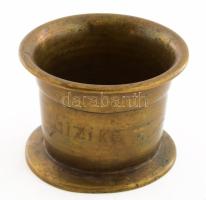Töltényhüvelyből készült bronz mozsár, d: 11 cm, m: 7 cm