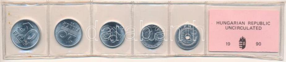 1990. 2f-50f Al (5xklf) fillér forgalmi sor fóliatokban T:UNC Adamo FO23