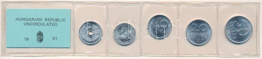 1991. 2f-50f Al (5xklf) fillér forgalmi sor fóliatokban T:UNC Adamo FO24