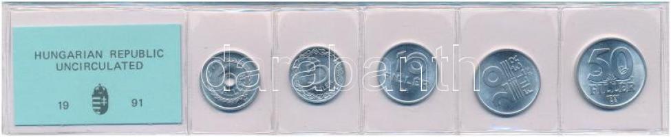 1991. 2f-50f Al (5xklf) fillér forgalmi sor fóliatokban T:UNC Adamo FO24