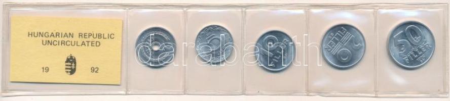 1992. 2f-50f Al (5xklf) fillér forgalmi sor fóliatokban T:UNC Adamo FO25