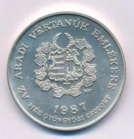 Bognár György (1944-) 1987. "MÉE Gyöngyösi Csoport - Aradi Vértanúk / Nagysándor József" kétoldalas, jelzett Ag emlékérem kapszulában (34,50g/0.640/42,5 mm) T:AU Adamo GS5