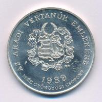 Bognár György (1944-) 1989. "MÉE Gyöngyösi Csoport - Aradi Vértanúk / Poeltenberg Ernő" kétoldalas, jelzett Ag emlékérem kapszulában (34,50g/0.640/42,5 mm) T:UNC, pici patina Adamo GS7