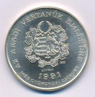 Bognár György (1944-) 1991. "MÉE Gyöngyösi Csoport - Aradi Vértanúk / Láhner György" kétoldalas, jelzett Ag emlékérem kapszulában (34,50g/0.640/42,5 mm) T:UNC Adamo GS10