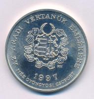 Bognár György (1944-) 1997. "MÉE Gyöngyösi Csoport - Aradi Vértanúk / gr. Vécsey Károly" kétoldalas, jelzett Ag emlékérem kapszulában (34,50g/0.640/42,5 mm) T:AU Adamo GS16