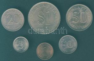 Malajzia 1967-71. 1s, 5s, 10s, 20s, 50s, 1R T:2