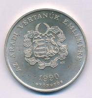 Bognár György (1944-) 1990. "MÉE Gyöngyösi Csoport - Aradi Vértanúk / Kazinczy Lajos" kétoldalas, jelzett Ag emlékérem kapszulában (34,50g/0.640/42,5 mm) T:AU, pici oxidációs foltok Adamo GS9